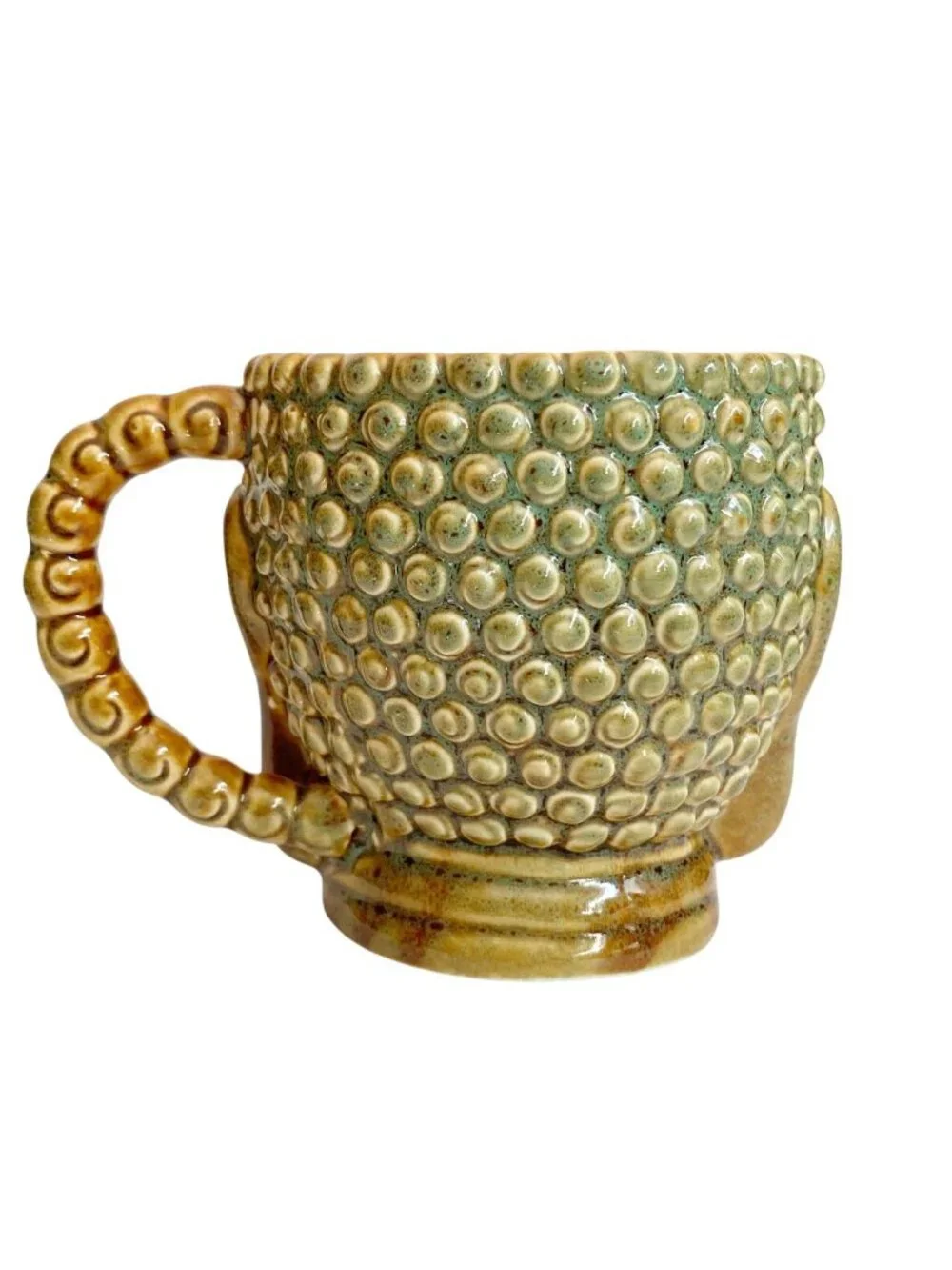 Serene Buddha Mug or Planter in Blue & Brown Glaze